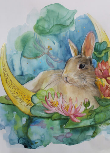 Akwarela "Rok Królika" 24x28cm