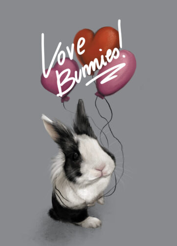 Tabliczka dekoracyjna z królikiem i balonikami