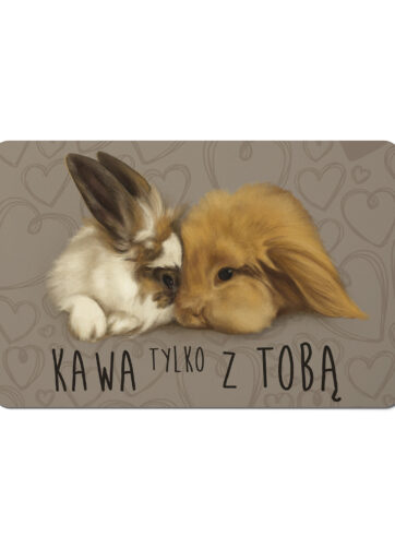 Magnes dekoracyjny z przytulonymi królikami