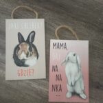 Tabliczki dekoracyjne z królikami Isil Black