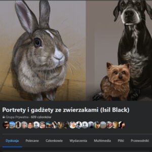 Screen grupy facebookowej dedykowany twórczości Isil Black