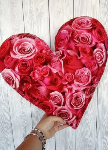 Poduszka - Serce z róż