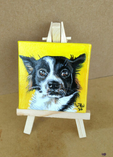 Mini portret zwierzęcia na płótnie – malowany na zamówienie